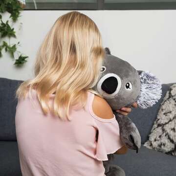HUGIMALS Quinn The Koala 4.5 lb Heavy Cute Weighted Comfort Plush Large Unscented Self Care Stuffed ...