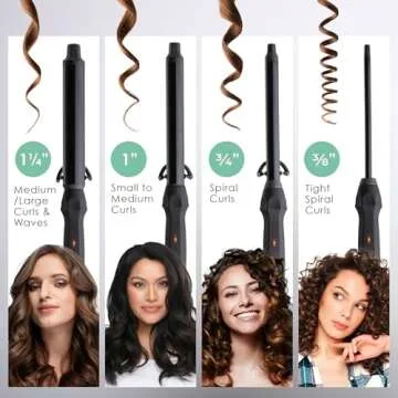 MINT Professional 1" Curling Wand | Extra Long, Adjustable Heat