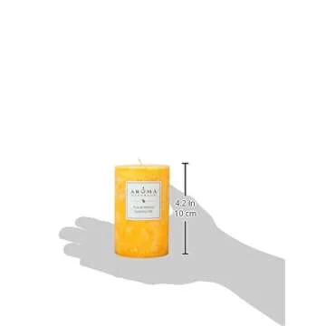 Aroma Naturals Lavender & Tangerine Essential Oil Scented Pillar Candle, Relaxing, 2.5 inch x 4 inch