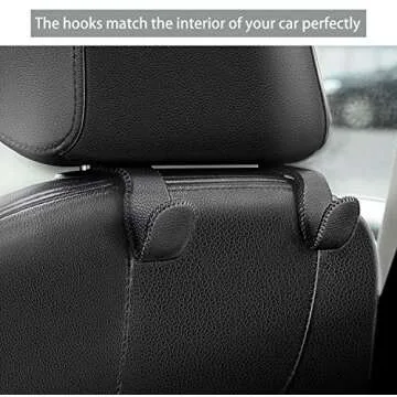 AMVOYOA Car Headrest Hook, Leather Vehicle Back Seat Hanger Storage for Purse Groceries Bag and More...