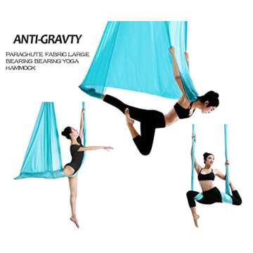 Aerial Yoga Hammock L:5M W:2.8M Yoga Swing Set with 2000 Ibs Load