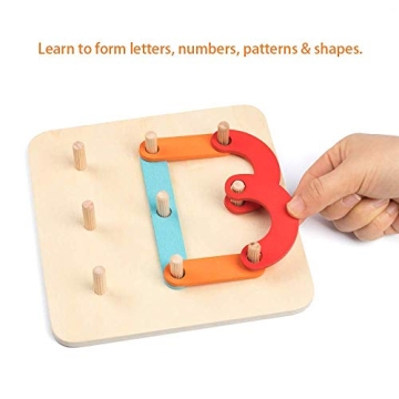 Coogam Wooden Letter Number Stacking Blocks Educational Toy