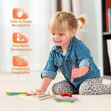 Coogam Wooden Letter Number Stacking Blocks Educational Toy