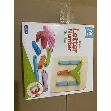 Coogam Wooden Letter Number Stacking Blocks Educational Toy