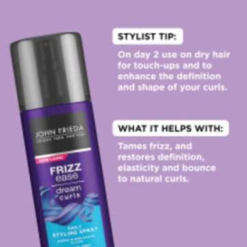 John Frieda Anti Frizz, Frizz Ease Dream Curls Daily Styling Spray for Curly Hair, Magnesium-enriche...