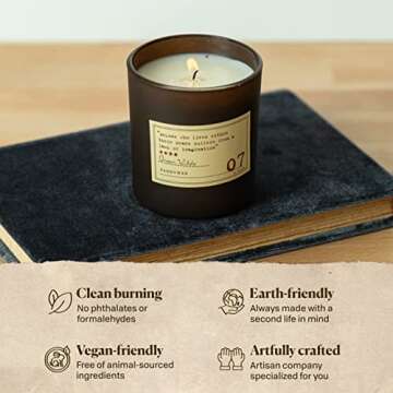 Paddywax Candles GL07Z Library Collection Oscar Wilde Scented Soy Wax Candle, 6.5-Ounce, Cedarwood, Thyme & Basil