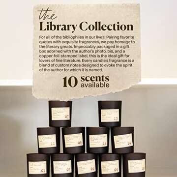 Paddywax Candles GL07Z Library Collection Oscar Wilde Scented Soy Wax Candle, 6.5-Ounce, Cedarwood, Thyme & Basil