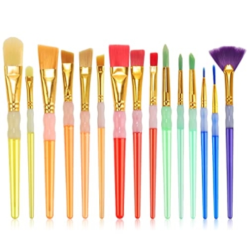 15Pcs Paint Brushes Set - Vibrant & Durable for Kids