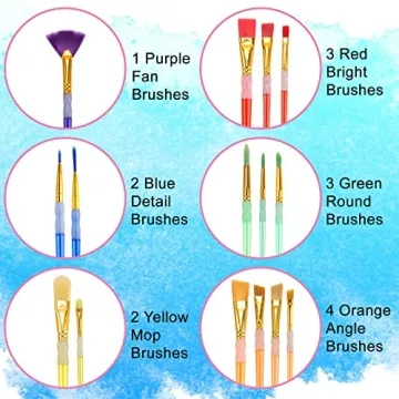 15Pcs Paint Brushes Set - Vibrant & Durable for Kids