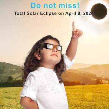 Biniki Solar Eclipse Glasses AAS Approved 2024 - CE & ISO Certified Safe Shades for Direct Sun Viewing(6 Packs), FR-2401