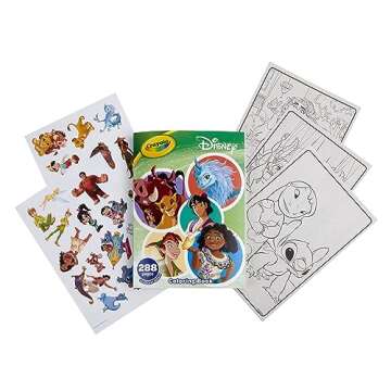 Crayola Disney Coloring Book (288pgs), Disney Sticker & Coloring Book for Kids, Disney Toys & Gifts, Stocking Stuffer for Girls & Boys, 3+