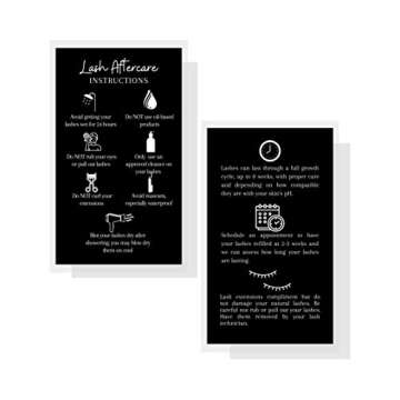 Boutique Marketing LLC Lash Extension Aftercare Instructions Cards,50 Pack,Double Sided Size 3.5 x 2...