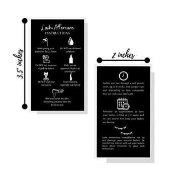 Lash Extension Aftercare Instructions Cards - 50 Pack Premium