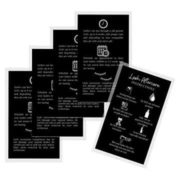 Lash Extension Aftercare Instructions Cards - 50 Pack Premium