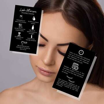 Lash Extension Aftercare Instructions Cards - 50 Pack Premium