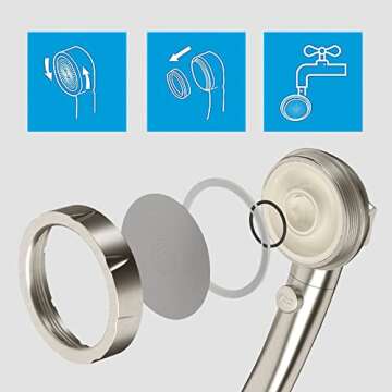 High Pressure Handheld Showerhead with ON/OFF Switch