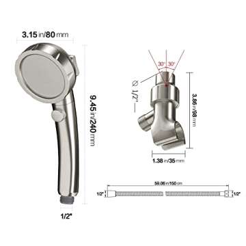 High Pressure Handheld Showerhead with ON/OFF Switch
