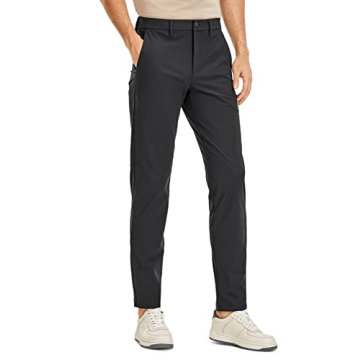CRZ YOGA Men's All Day Comfy Golf Pants - Quick Dry Lightweight Trousers with Pockets