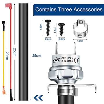 Flutesan Air Pressure Switch Air Compressor Switch 120-150 PSI Pressure Controller 120V AC Switch