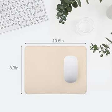 RENMTURE Dual-Sided Mouse Pad, Natural Cork & Faux Leather Rectangle Mouse mats for Office and Home Work, 8"x11" Small Mouse pad,Non-Slip, Waterproof, Easy Clean (Apricot)