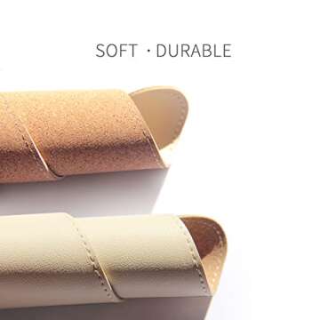 RENMTURE Dual-Sided Mouse Pad, Natural Cork & Faux Leather Rectangle Mouse mats for Office and Home Work, 8"x11" Small Mouse pad,Non-Slip, Waterproof, Easy Clean (Apricot)