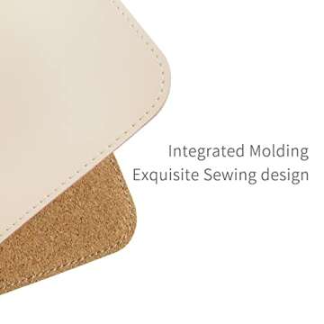 RENMTURE Dual-Sided Mouse Pad, Natural Cork & Faux Leather Rectangle Mouse mats for Office and Home Work, 8"x11" Small Mouse pad,Non-Slip, Waterproof, Easy Clean (Apricot)