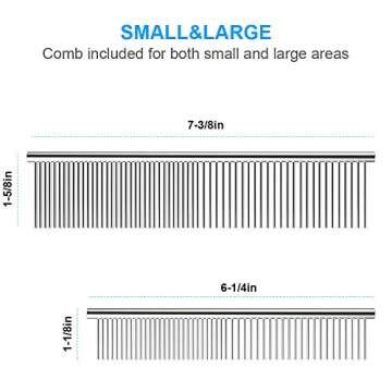Cafhelp 2 Pack Dog Combs with Rounded Ends Stainless Steel Teeth, Cat Comb for Removing Tangles and Knots, Professional Grooming Tool for Long and Short Haired Dog, Cat and other pets, 6.3IN/7.4IN