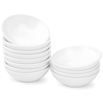 UIBFCWN 12 Pack Soy Sauce Dish 3inch Ceramic Dipping Bowls for Sushi & Sauces