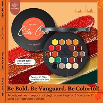 modelones Gel Nail Polish Set, 21 Colors Orange Green Red Solid Gel Polish Nude Brown Glitter Pudding Gel CD Inspired Crème Manicure Palette Christmas Nails Soak Off LED Nail Art Kit DIY W/Nail Brush