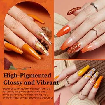 modelones Gel Nail Polish Set, 21 Colors Orange Green Red Solid Gel Polish Nude Brown Glitter Pudding Gel CD Inspired Crème Manicure Palette Christmas Nails Soak Off LED Nail Art Kit DIY W/Nail Brush