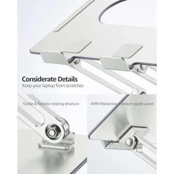 Urmust Laptop Stand, Ergonomic Adjustable Riser for Desk, Compatible with Laptops up to 16 Inches, Including MacBook Pro/Air, Portable, Heat Dissipation, Gift for Women Men