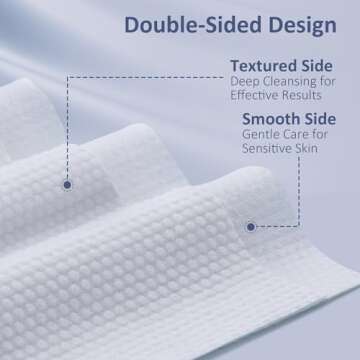 Ourmed Life Face Towels, Disposable Biodegradable Clean Facial Wash Cloth for Sensitive Skin, Lint- free Facial Towels for Cleansing, Skincare and Makeup Remover, Dry Wipes,100 Count,Dot texture