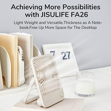 JISULIFE 4500mAh Portable Desk Fan Rechargeable
