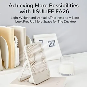 JISULIFE 4500mAh Portable Desk Fan Rechargeable
