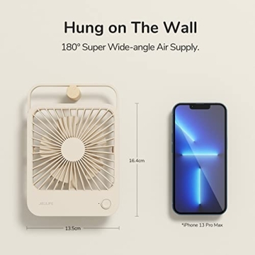 JISULIFE 4500mAh Portable Desk Fan Rechargeable