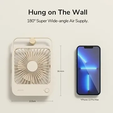 JISULIFE 4500mAh Portable Desk Fan Rechargeable