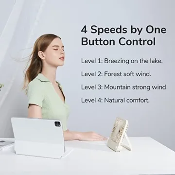 JISULIFE 4500mAh Portable Desk Fan Rechargeable