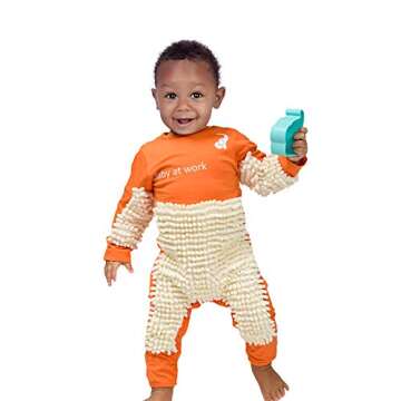 Cute Baby Mop Onesie - Funny and Functional, Perfect as a Long Sleeve Romper for Your Crawling Baby ...