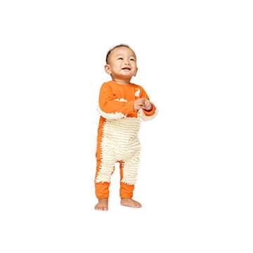 Cute Baby Mop Onesie - Funny and Functional, Perfect as a Long Sleeve Romper for Your Crawling Baby and for Use as an Everyday Baby Jumpsuit. Great as (Orange, 12-18 Months)