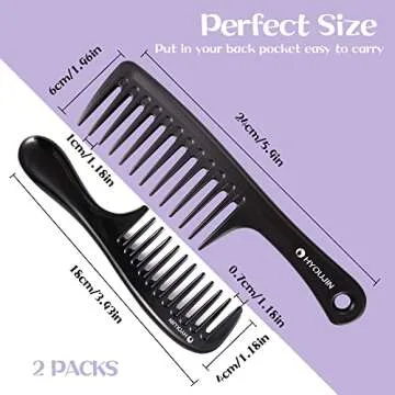 HYOUJIN Wide Tooth Comb for All Hair Types - Travel Friendly