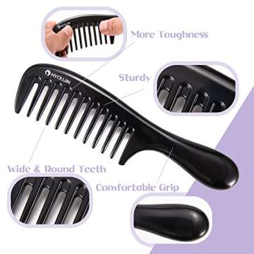 HYOUJIN Wide Tooth Comb for All Hair Types - Travel Friendly