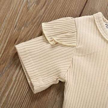 KANGKANG Baby Girl Clothes 0-3 Months Beige Romper Floral Short Pant Shorts Sets Infant Girl Summer Outfits 3PC