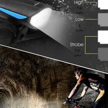 چراغ دوچرخه مدل 7588 با نور قوی و کاربری آسان