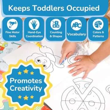 TOYVENTIVE Toddler Coloring Books & Crayons Set for Ages 1-4