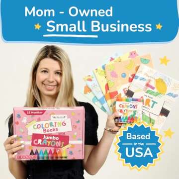 TOYVENTIVE Toddler Coloring Books & Crayons, Toys & Birthday Gifts for 1+,2,3,4 Years Old Girls, Toddlers & Preschoolers Ages One,Two,Three,Four year olds