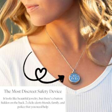 invisawear Smart Jewelry - Personal Safety Device - Gold Necklace