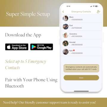 invisawear Smart Jewelry - Personal Safety Device - Gold Necklace