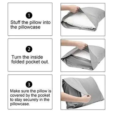 FLXXIE Microfiber Pillow Cases Queen Size Set of 2, Soft Pillowcases with Envelope Closure, Wrinkle Resistant Pillow Covers, 20x30, Black