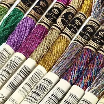 WILLBOND 24 Pcs Metallic Embroidery Floss Cotton Stitch Embroidery Thread Skein Threads Glitter Embroidery Thread Cross Stitch Thread for Friendship Bracelets DIY Thread Crafts(Classic Color)