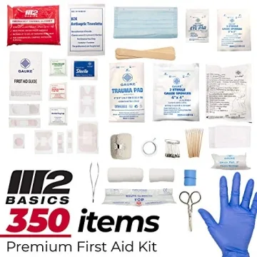 M2 BASICS 350 Piece Emergency First Aid Kit for Safety
